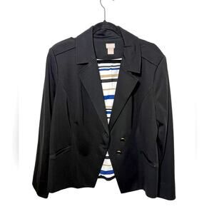 CHICO’s EUC Women Black 2 Button and 2 pockets Jacket Size 3(16-18)
